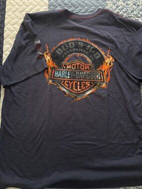 Harley-Davidson Navy Short-Sleeve Tee with Flame Logo